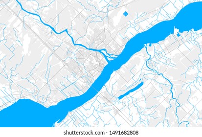 Rich detailed vector area map of Trois-Rivières, Quebec, Canada. Map template for home decor.