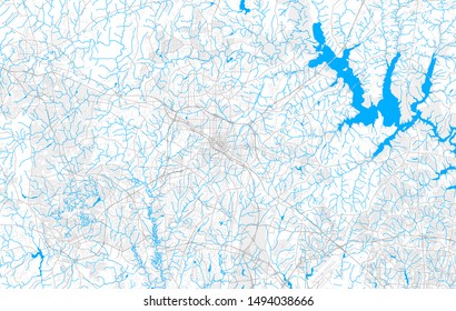 Rich detailed vector area map of Durham, North Carolina, U.S.A.. Map template for home decor.