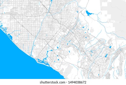 Rich detailed vector area map of Irvine, California, U.S.A.. Map template for home decor.