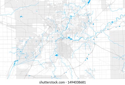 Rich detailed vector area map of Fort Wayne, Indiana, U.S.A.. Map template for home decor.