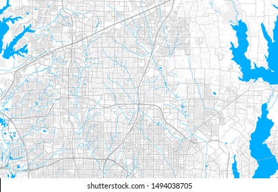 Rich detailed vector area map of Plano, Texas, U.S.A.. Map template for home decor.