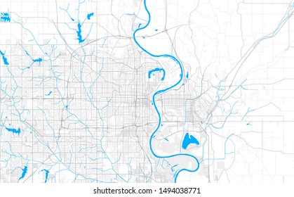 Rich detailed vector area map of Omaha, Nebraska, U.S.A.. Map template for home decor.