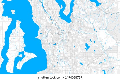 Rich Detailed Vector Area Map Of Raleigh, North Carolina, U.S.A.. Map Template For Home Decor.