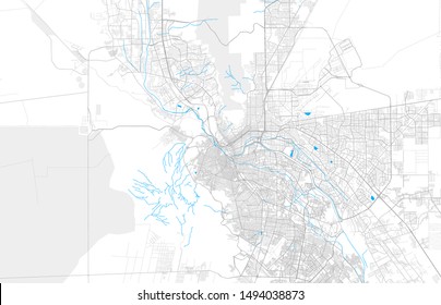 Rich detailed vector area map of El Paso, Texas, U.S.A.. Map template for home decor.