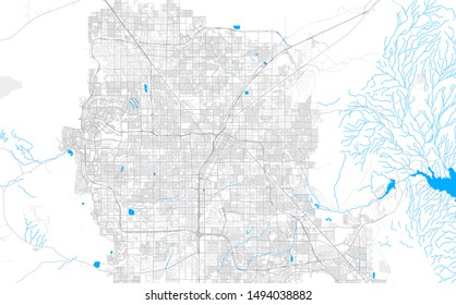 Rich detailed vector area map of Las Vegas, Nevada, U.S.A.. Map template for home decor.