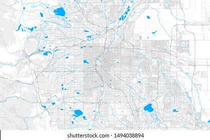 Rich detailed vector area map of Denver, Colorado, U.S.A.. Map template for home decor.