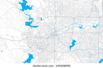 Rich detailed vector area map of Fort Worth, Texas, U.S.A.. Map template for home decor.