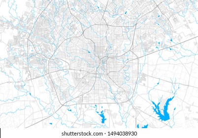 Rich detailed vector area map of San Antonio, Texas, U.S.A.. Map template for home decor.