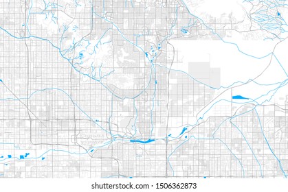 Rich detailed vector area map of Scottsdale, Arizona, U.S.A.. Map template for home decor.
