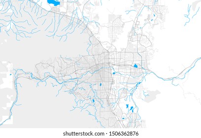 Rich detailed vector area map of Reno, Nevada, U.S.A.. Map template for home decor.