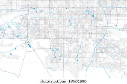 Rich detailed vector area map of Chandler, Arizona, U.S.A.. Map template for home decor.