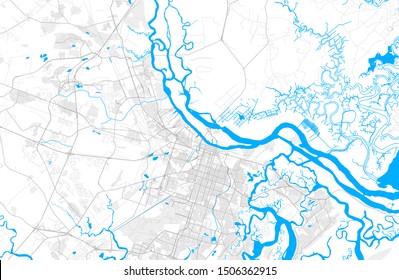 Rich detailed vector area map of Savannah, Georgia, USA. Map template for home decor.