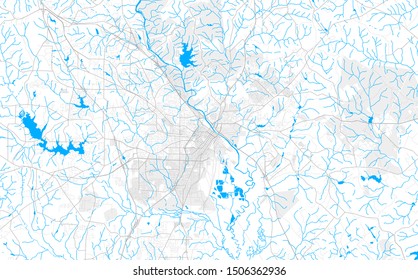 Rich detailed vector area map of Macon, Georgia, USA. Map template for home decor.