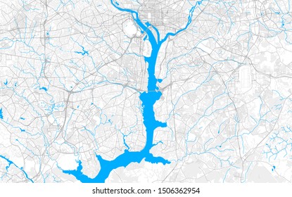 Rich Detailed Vector Area Map Of Alexandria, Virginia, USA. Map Template For Home Decor.