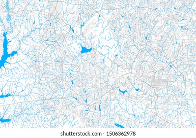 Rich detailed vector area map of Cary, North Carolina, USA. Map template for home decor.