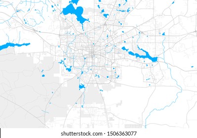 Rich detailed vector area map of Tallahassee, Florida, USA. Map template for home decor.