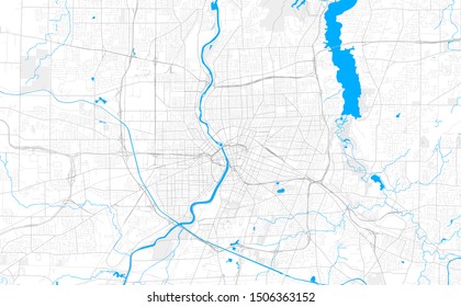 Rich detailed vector area map of Rochester, New York, USA. Map template for home decor.