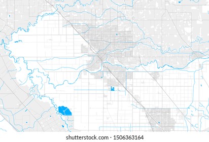 Rich detailed vector area map of Modesto, California, USA. Map template for home decor.