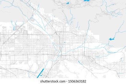 Rich detailed vector area map of San Bernardino, California, U.S.A.. Map template for home decor.