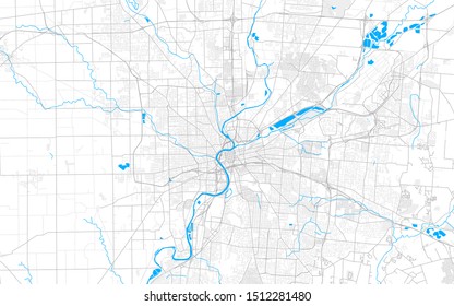 Rich detailed vector area map of Dayton, Ohio, USA. Map template for home decor.