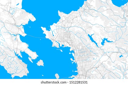 Rich detailed vector area map of Richmond, California, USA. Map template for home decor.