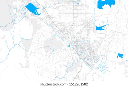 Rich detailed vector area map of Murrieta, California, USA. Map template for home decor.
