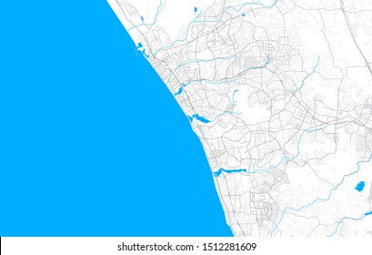 Rich Detailed Vector Area Map Of Carlsbad, California, USA. Map Template For Home Decor.