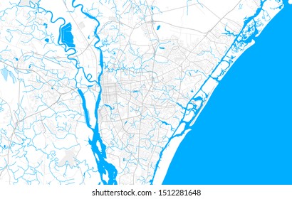 Rich detailed vector area map of Wilmington, North Carolina, USA. Map template for home decor.