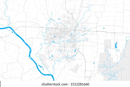 Rich detailed vector area map of Columbia, Missouri, USA. Map template for home decor.