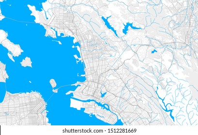 Rich Detailed Vector Area Map Of Berkeley, California, USA. Map Template For Home Decor.