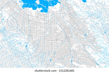 Rich detailed vector area map of Santa Clara, California, USA. Map template for home decor.