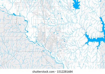 Rich detailed vector area map of Norman, Oklahoma, USA. Map template for home decor.