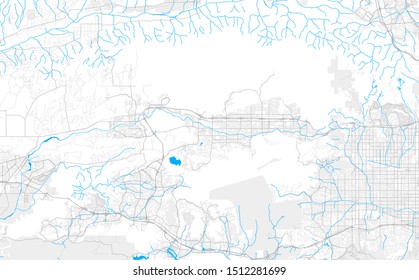 Rich detailed vector area map of Simi Valley, California, USA. Map template for home decor.