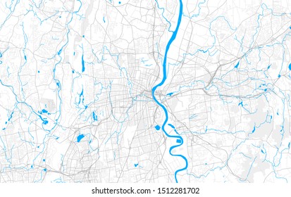 Rich detailed vector area map of Hartford, Connecticut, USA. Map template for home decor.