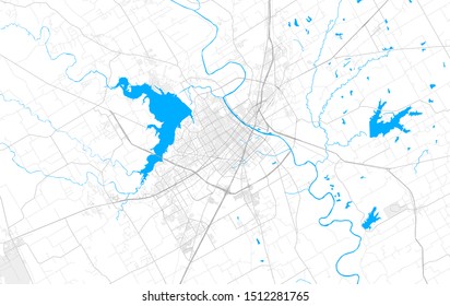 Rich detailed vector area map of Waco, Texas, USA. Map template for home decor.