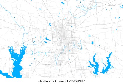 Rich detailed vector area map of Tyler, Texas, USA. Map template for home decor.