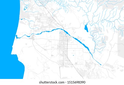 Rich detailed vector area map of Santa Maria, California, USA. Map template for home decor.