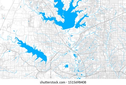 Rich detailed vector area map of Lewisville, Texas, USA. Map template for home decor.