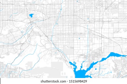 Rich detailed vector area map of Chino, California, USA. Map template for home decor.