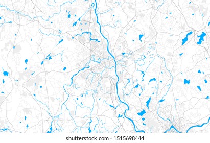 Rich detailed vector area map of Nashua, New Hampshire, USA. Map template for home decor.