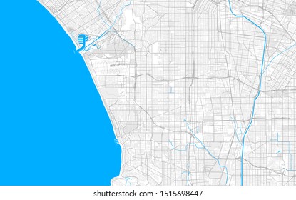 Rich detailed vector area map of Hawthorne, California, USA. Map template for home decor.