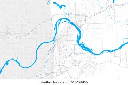 Rich Detailed Vector Area Map Of Fort Smith, Arkansas, USA. Map Template For Home Decor.