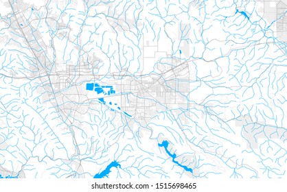 Rich detailed vector area map of Livermore, California, USA. Map template for home decor.