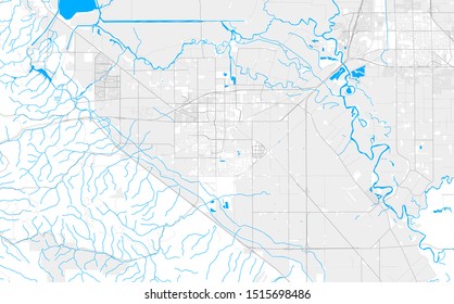 Rich detailed vector area map of Tracy, California, USA. Map template for home decor.