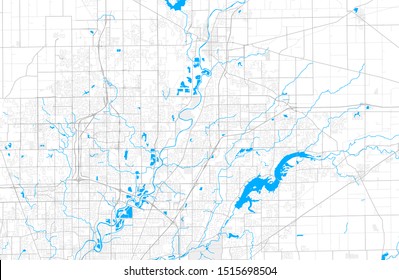 Rich Detailed Vector Area Map Of Fishers, Indiana, USA. Map Template For Home Decor.