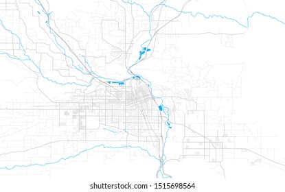 Rich detailed vector area map of Yakima, Washington, USA. Map template for home decor.