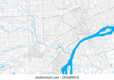Rich detailed vector area map of Dearborn, Michigan, USA. Map template for home decor.