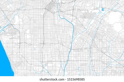 Rich detailed vector area map of South Gate, California, USA. Map template for home decor.