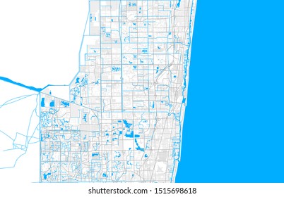 Rich detailed vector area map of Boca Raton, Florida, USA. Map template for home decor.