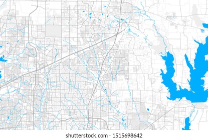 Rich detailed vector area map of Allen, Texas, USA. Map template for home decor.